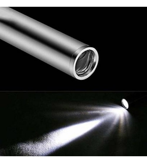 Aluminum Alloy Mini Portable Pen Light Torch penlight LED Flashlight Pocket Medical Torch Light with Convex CREE Led Torch (Silver) - White Light
